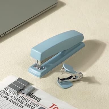 Deli Stapler, Desktop Stapler, 2 Pack, Office Staplers, 25 Sheet Capacity, Includes 2000 Staples and 2 Staple Removers, 2 Pack, Blue - Image 6