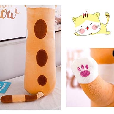 shangman Lovely Plush Cat Doll Cute Cartoon Soft Stuffed Kitten Long Throw Sleeping Pillow Toy Gift for Kids Girlfriend Multiple Size (Brown,50cm/19.6in) - Image 3