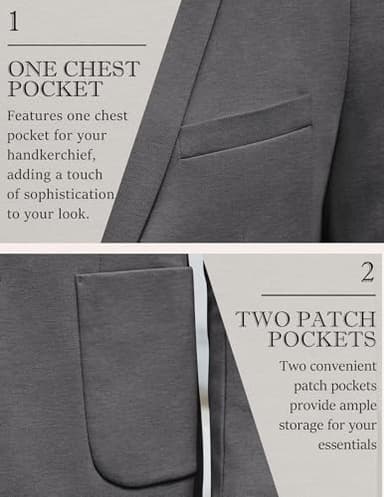 COOFANDY Mens Blazer Two Button Casual Suit Jackets Slim Fit Lightweight Knit Sport Coat, Dark Gray, M - Image 4