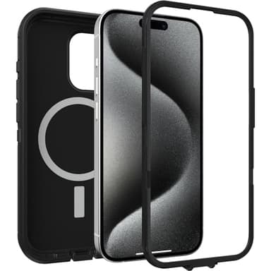 OtterBox iPhone 15 Pro (Only) Defender Series XT Case - Black, screenless, Rugged, Snaps to MagSafe, Lanyard Attachment - Image 4