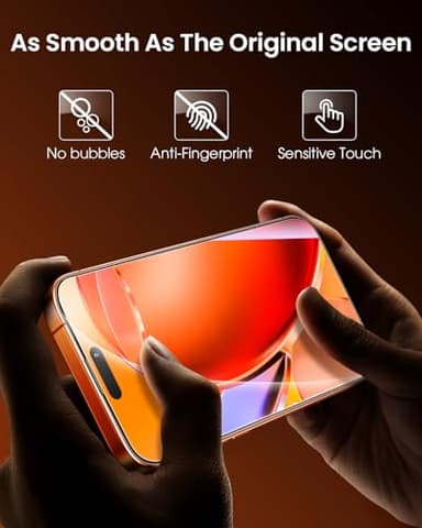 Mkeke for iPhone 17 Pro Screen Protector 3 Pack [9H+ Tempered Glass] [Military-Grade Drop Protection] [Easy Installation] Shockproof Full Edge Coverage 6.3 Inch 2025 - Image 7