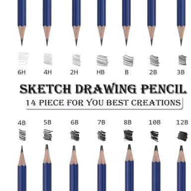Drawing Sketching Pencil Set, 26 pcs Draw Supplies Kit, 14 Graphite (12B -6H), Charcoal Erasers Sharpener Extender, Ideal for Drawing Art, Sketching, Shading, Artist Pencils for Beginners Pro Artists - Image 3