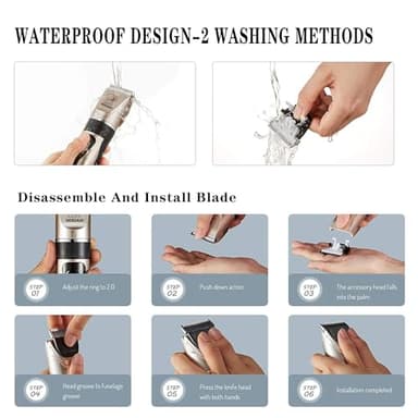 Gooad Dog Clippers for Grooming,Dog Grooming Kit for Heavy Thick Hair&Coats/Low Noise Rechargeable Cordless Hair Trimmer/Pet Shaver with Paw Trimmer for Small & Large Dogs Cats - Image 7