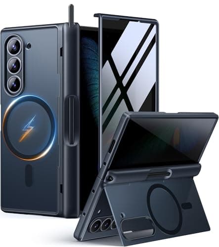 MOBOSI for Z Fold 6 Case with Privacy Screen Protector [Compatible with Magsafe], [Built-in Kickstand&Full Body Hinge Protection] Shockproof Phone Cover for Samsung Galaxy Z Fold6, Black - Image 1