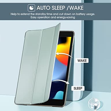 ProCase for iPad 9th/ 8th/ 7th Generation Case 10.2 Inch (2021/2020/2019 Release), 10.2 iPad Case 9th/ 8th/ 7th Gen Cover, Slim Smart Cover with Translucent Hard Shell Back -Lightgrey - Image 4