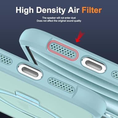 SKYLMW Compatible with iPhone 16 Case with Invisible Magnetic O-Ring Stand Military-Grade Translucent Case for iPhone 16 6.1" [Compatible with Mag-Safe][Great Grip Feeling], Blue - Image 8