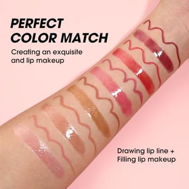 BestLand 12pcs Hydrating Lip Oils + Lip Liner Pencil Lip Combo Sets, 24H Long-Lasting Lip Kit with Lip Liner and Gloss, Nourishing, Non-Sticky Tinted Stain Lip Gloss Plumping Lip Oil Set for Women - Image 9