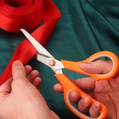 Black-Purple Scissors Pack, Rkqoa 8" Adult Scissors All Purpose - Comfort-Grip Sharp Shears for Office School Sewing Fabric Craft Art Supplies, Teacher/Class Everyday use, Classroom Must have - Image 9