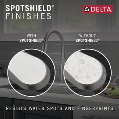 Delta Lenta Touchless Kitchen Faucet with Touch Technology, Brushed Nickel Kitchen Sink Faucet with Pull Down Sprayer, Single Hole, SpotShield 19802TLZ-SP-DST - Image 7