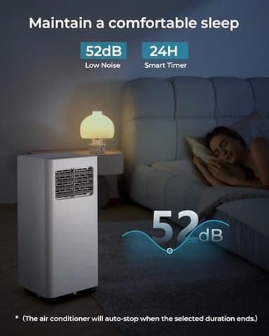 EUHOMY 10000 Btu Portable Air Conditioners, 4 in 1 Portable AC with Cool, Dry, Fan, Sleep Modes, Room Air Conditioners with 52dB & 24H Timer, with Remote, for Bedroom, Rooms, Apartment up to 450 Sq.Ft - Image 4