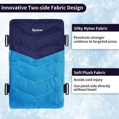 RAINBOW Extra Large Gel Ice Pack for Injuries Reusable (20.5''x 13''), Flexible Cold Pack for Back Pain Relief, Hot Cold Therapy Full Back Ice Pack for Swelling, Bruises & Sprains - Image 5