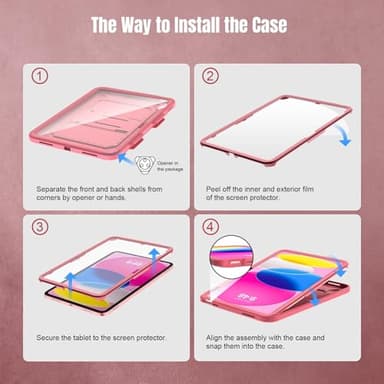 TiMOVO Case for iPad (A16) 11th Generation 11 Inch 2025, iPad 10th Generation Case 2022 with Screen Protector, Heavy Duty Shockproof Rugged Protective Cover, Watermelon Pink - Image 7