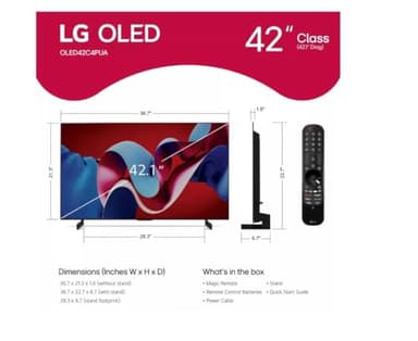 LG 42-Inch Class OLED evo C4 Series Smart TV 4K Processor Flat Screen with Magic Remote AI-Powered with Alexa Built-in (OLED42C4PUA, 2024) - Image 2