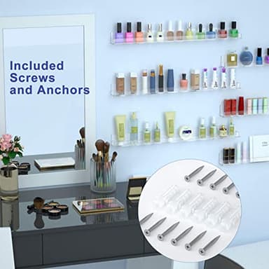 FEMELI 24 Inch Nail Polish Wall Rack: 6 Shelves Clear Acrylic Nail Polish Holder Organizer for 130-180 Bottles (24 Inch, Clear) - Image 5