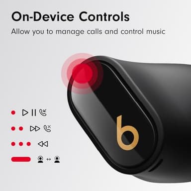 Beats Studio Buds + | True Wireless Noise Cancelling Earbuds, Enhanced Apple & Android Compatibility, Built-in Microphone, Sweat Resistant Bluetooth Headphones, Spatial Audio - Black/Gold - Image 5