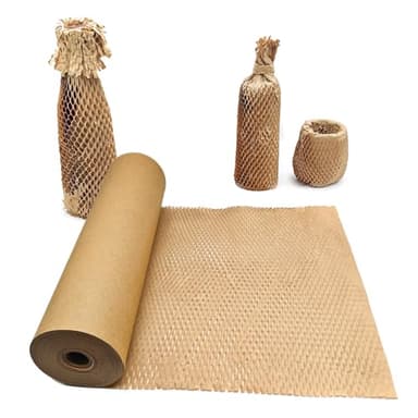 Honeycomb Packing Paper, 15" x 200' Honeycomb Cushioning Wrap Roll for Moving Shipping Packaging Gifts, Recyclable Honeycomb Paper Moving Supplies Bubble Paper Wrapping Protective Roll Khaki - Image 1