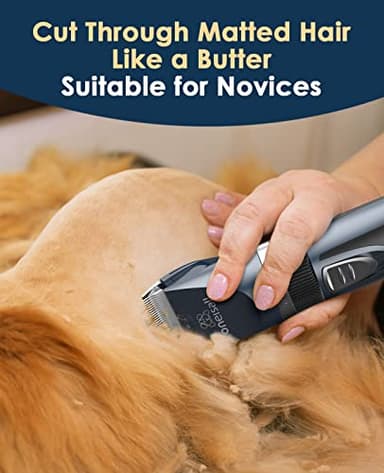 oneisall Quiet Cat Clippers for Matted & Long Hair, 2-Speed Cordless Pet Shaver Grooming Kit for Cats, Small Dogs & Animals (Blue) - Image 4