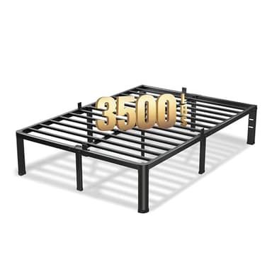 VIPSHOW 18 Inch King Size Bed Frame, 3500Lbs Heavy Duty Metal Platform with Round Corner Legs Mattress Slide Stopper, Steel Slat Support No Box Spring Needed, Noise Free, Non-Slip, Easy Assembly - Image 1
