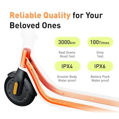 Segway Ninebot eKickScooter C2 w/6.8 mi Max Operating Range & 9.9 mph Max Speed, Kids Electric Scooter for Teens Ages 6-12, Includes Three Riding Modes - Black, UL-2272 Certified - Image 6