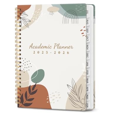 Planner 2025-2026, Monthly and Weekly Calendar Academic Planner (July 2025 - June 2026), Hardcover Student Teacher Planning Agenda Book with Tabs, Perfect for Office School Supplies, A5 (6.3" x 8.5") - Abstract - Image 1