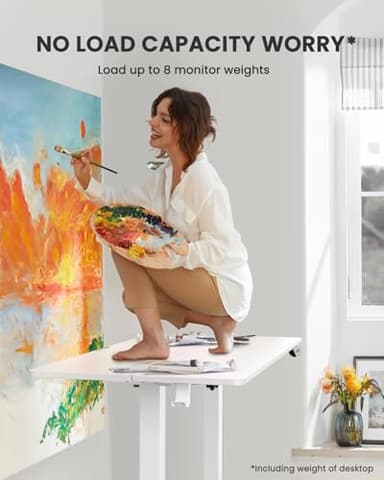 ErGear Electric Standing Desk, 44 x 24 Inches Height Adjustable Stand up Desk, Sit Stand Home Office Desk, with Two-Piece Desktop (White) - Image 5