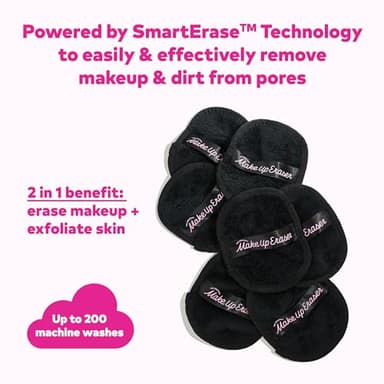 The Original MakeUp Eraser, 7-Day Set, Erase All Makeup With Just Water, Including Waterproof Mascara, Eyeliner, Foundation, Lipstick, Sunscreen, and More! Chic Black, 7ct. - Image 3