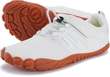 WHITIN Men's Trail Shoes Barefoot Minimalist Running Minimus Wide Toe Box Size 8.5 Gym Workout Fitness Zero Drop Cross Training White Gum 41 - Image 1