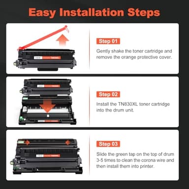 v4ink TN830XL Toner Cartridge Ink for Brother HL-L2460DW Printer Replacement for TN830 XL TN830 TN-830 Toner Set for DCP-L2640DW HL-L2405W HL-L2400D MFC-L2820DW HL-L2480DW Printer, 4PK High Yield - Image 6