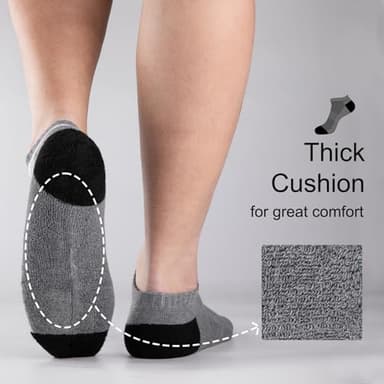 COOVAN 10 Pairs Mens Cushion Ankle Socks Men 10 Pack Low Cut Comfort Breathable Casual Socks - Image 5