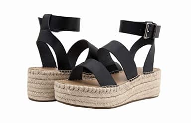The Drop Women's Listilla Espadrille Flatform Ankle Strap Sandal Wedge, Faux Leather Black, 12 - Image 5