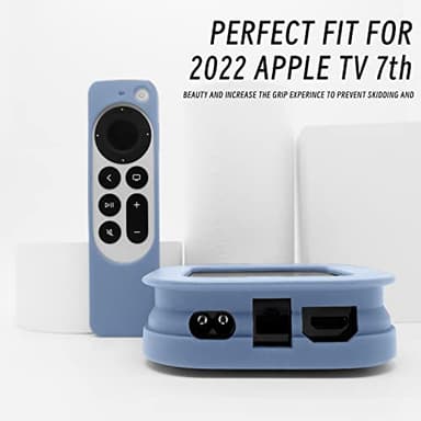 ZEVGOV Silicone Case for 2022 Apple TV 4K Siri (Wi-Fi Ethernet) Remote Cover, Silicone Protective TV Box Case, Remote-Control Sleeve, Foldable of Protective Sleeve Shell. (Sky-Blue) - Image 3
