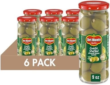 Del Monte Garlic Stuffed Spanish Queen Olives, 9 oz. Jar (Pack of 6 - Image 3