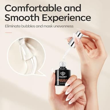 modelones Builder Nail Gel, 2 Pcs Clear Builder Nail Polish for Thickening Strengthener Apex Building Extension Rubber Base Gel Polish in a Bottle for DIY Home Salon Gifts 10ml LED Lamp Cured - Image 7