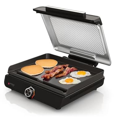 Ninja Sizzle Indoor Griddle, 14’’, Electric Grill, For Eggs, Burgers, Bacon, Pancakes, Veggies, and More, Nonstick, Dishwasher Safe, 500F, Even Cooking, GR100GDL (Renewed) - Image 1
