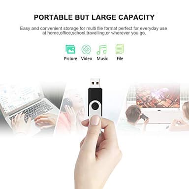 KEXIN 20 Pack 32 GB Flash Drive 3.0 Thumb Drive 32G Transfer Speed Up to 80MB/s Swivel USB 3.0 Flash Drive 20 Pack 3.0 Jump Drive Black - Image 3