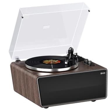 All in One Vinyl Record Player,Bluetooth Turntable Built in 4 Stereo Speakers Phono Preamp,High Fidelity Turntables for Vinyl Records with Magnetic Cartridge AT-3600L MM,Belt Drive 2-Speed,33/45 RPM - Image 1