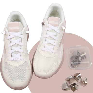 ZHENTOR Elastic Shoe Laces for Sneakers, No Tie Shoelaces for Adults and Kids, Flat Tieless Shoe strings (White) - Image 2