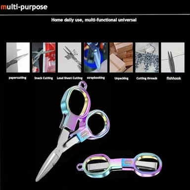 2PCS Folding Scissors, Stainless Steel Safety Portable Mini Travel Small Scissors, Foldable Pocket Badge Scissor, Suitable for Travel, Home, Office, Craft, Sewing, Nurse Accessories - Image 6