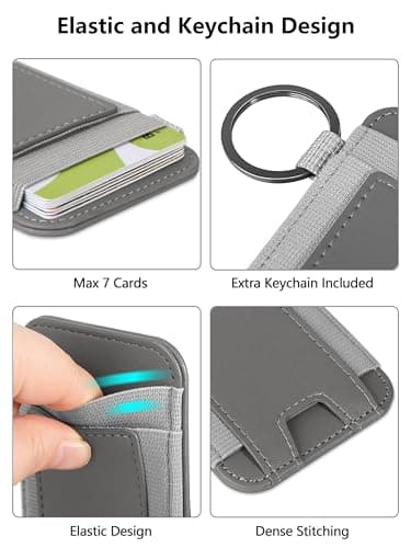 ExtreLife For Magsafe Wallet, Strongest Magnetic Wallet for iPhone 17/16/15/14/13/12 Series, Magnetic Card Holder with 2 Card Slots, RFID Blocking, Vegan Leather, Hold 7 Cards, Gray - Image 3