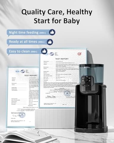 Water Warmer, HEYVALUE Baby Bottle Warmer, Formula Maker with Night Light, 4 Temperature Control & 72H Keep Warm, Detachable Tank, Instantly Dispenses Warm Water, Feed Baby More Easier and Healthier - Image 7
