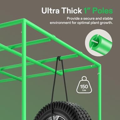 VIVOSUN P224 24"×24"×48" PRO Grow Tent, with Thick 1 inch Poles, Strengthened High Reflective Mylar Oxford Fabric & Extra Hanging Bars for Hydroponics Indoor Plant for AeroLight A100, No High CFM Kit - Image 7