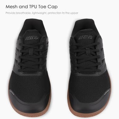 ASITVO Wide Men's Barefoot Zero Drop Sole Minimalist Width Toe Box Walking Shoes Sneakers Size 10.5 TPU No-Sew Upper Cross-Trainer Roat Running Shoes Black Oxford 44 - Image 5