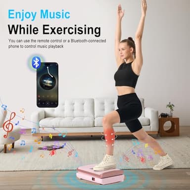 HOTWAVE Vibration Plate Exercise Machine with Bluetooth&LED Lights for Lymphatic Drainage, Power Vibrating Plates Platform for Weight Loss - Whole Body Shaker Vibration Plate Machine Home Gym - Image 3