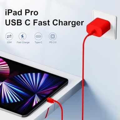 iPhone 15 Charger 10 Ft with 20w USB C Charger Block,2-Pack 20W Fast Wall Charger for 15/15 Pro/Pro Max/iPad Pro AirPods/Samsung and More, with 3 Pack 10ft USB-C Cable - Image 2