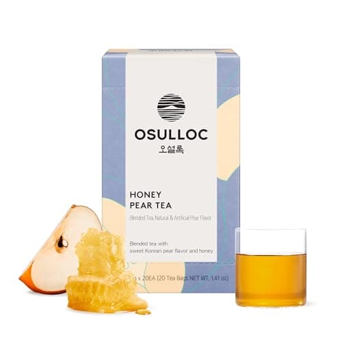 OSULLOC Honey Pear Tea (Sweet Pear & Honey Flavor), Fruit tea Blend, Premium Teabags from Jeju Island, 20 count - Image 1