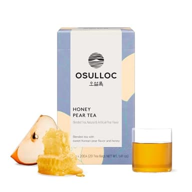 OSULLOC Honey Pear Tea (Sweet Pear & Honey Flavor), Fruit tea Blend, Premium Teabags from Jeju Island, 20 count - Image 1