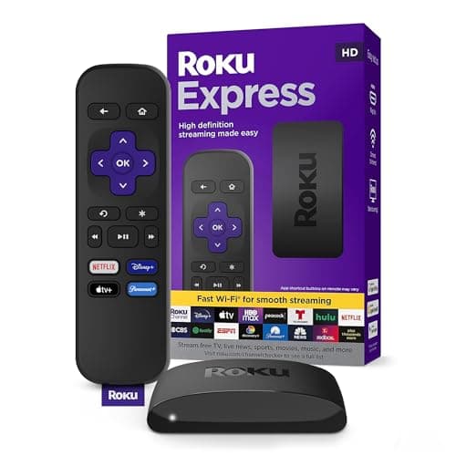 Roku Express | HD Roku Streaming Device with Standard Remote (no TV controls), Free & Live TV - Image 1