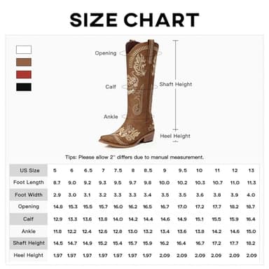Dixhills Brown Cowboy Boots for Women - Wide Calf Knee High Cowgirl Boots, Glitter Sparkly Rhinestone Western Country Boots with Classic Embroidery, Pointed Toe Pull On Zipper Retro Boots Size 7.5 - Image 5