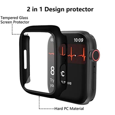 Haojavo 5 Pack Case with Tempered Glass Screen Protector for Apple Watch Series 9 8 7 45mm, PC Hard Ultra-Thin Slim Fit Scratch Resistant Bumper Protective Cover for iWatch S9 S8 S7 45mm Accessories - Image 2