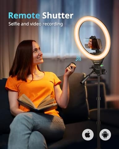 UBeesize 12'' RGB Selfie Ring Light with 62’’ Tripod Stand for Video Recording＆Live Streaming(YouTube, Instagram, TIK Tok), Compatible with Phones, Cameras and Webcams - Image 6